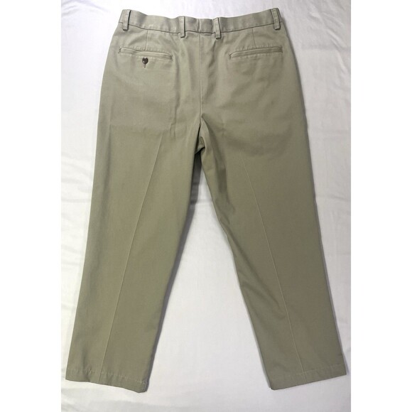ORVIS Trim Fit Plain Front Chinos Khakis Pants Mens 35x27 100% Cotton Tan Beige - Picture 4 of 14